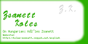 zsanett koles business card